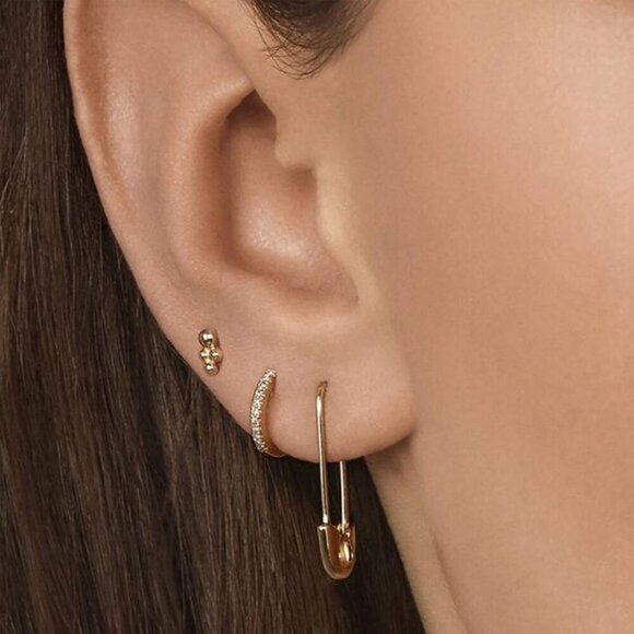 Sterling Silver Huggie Hoop Earrings Set 3 Pairs Hypoallergenic for Men Women - Picture 5 of 7